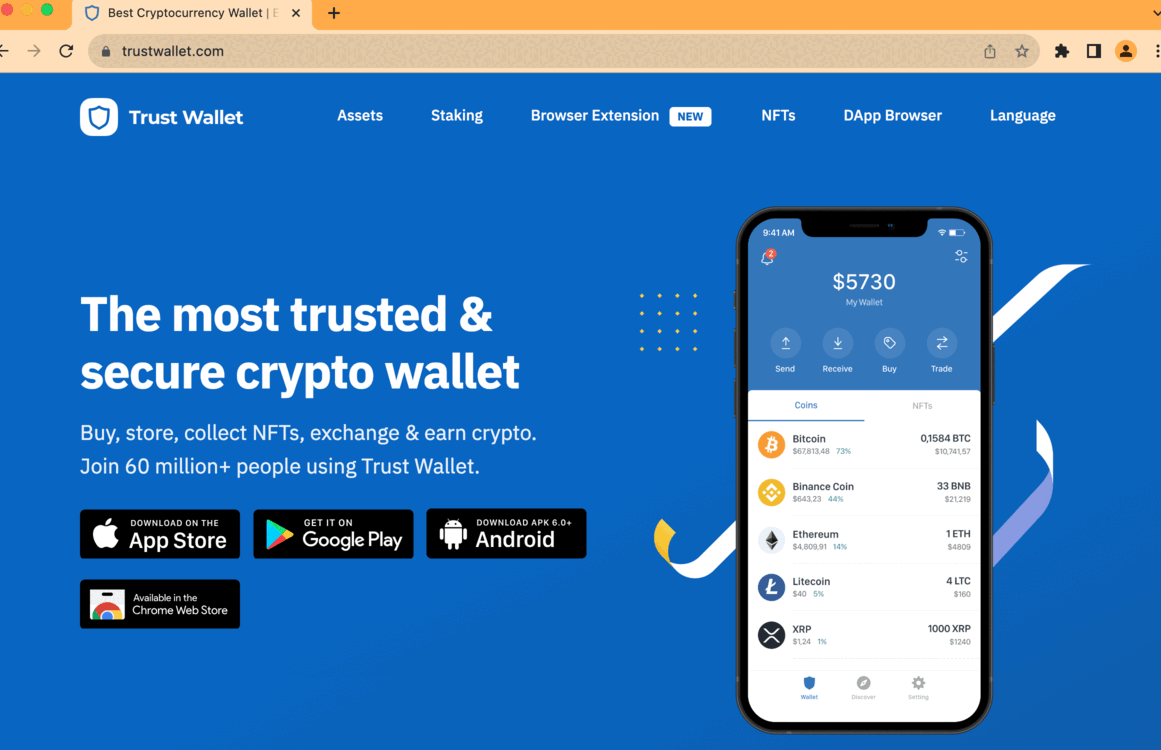 Installing a crypto wallet application